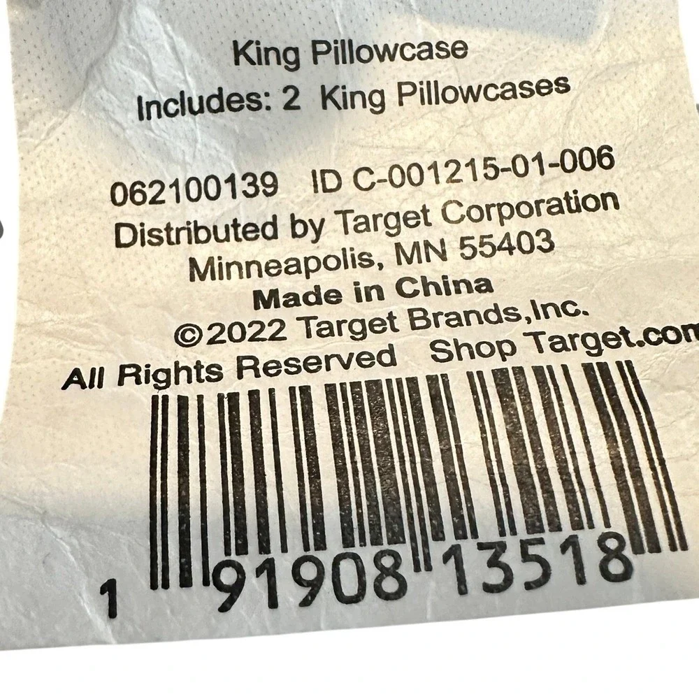 Casaluna King Size 100% Washed Linen Solid Pillowcase Set Dark Grey Set of 2 NWT